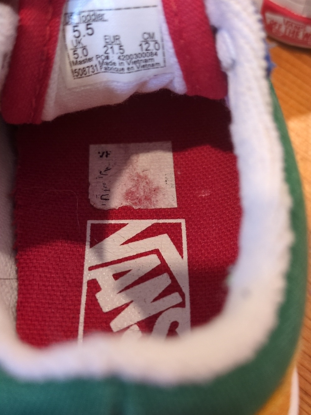 Vans Kids Green, Navy Blue, White & Red - Picture 7 of 8